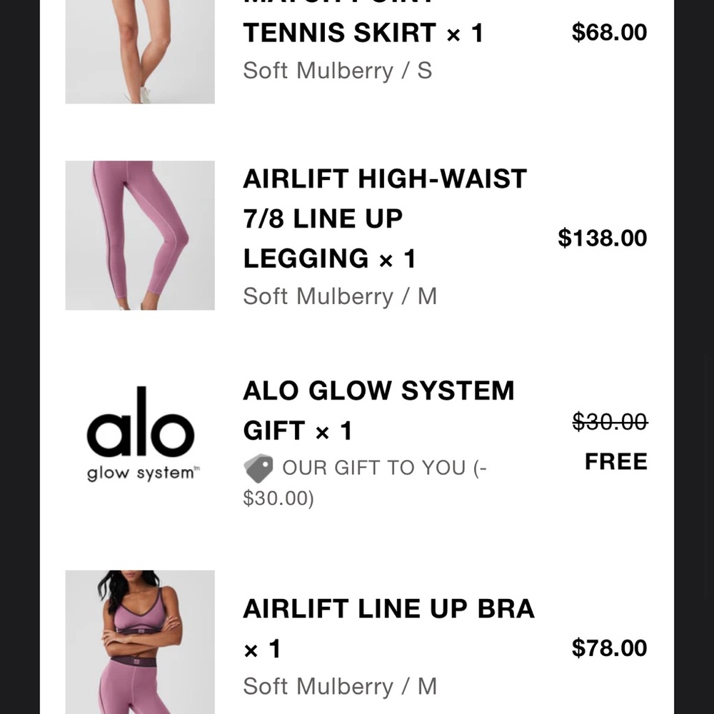 ALO Yoga Women's Pink Bralette & Leggings